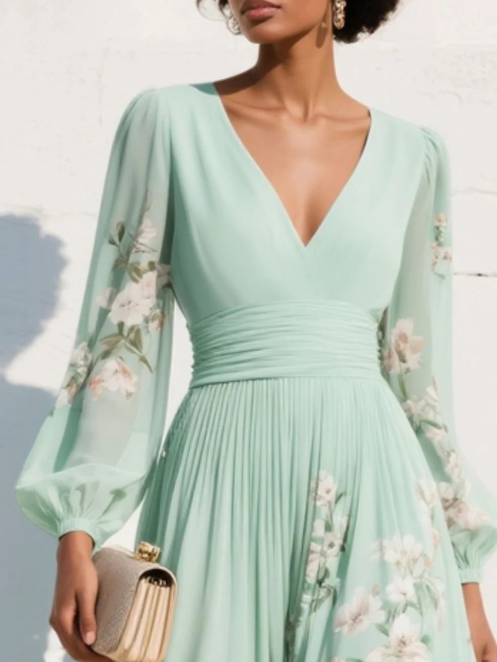 Tina | Elegant Floral Midi Dress