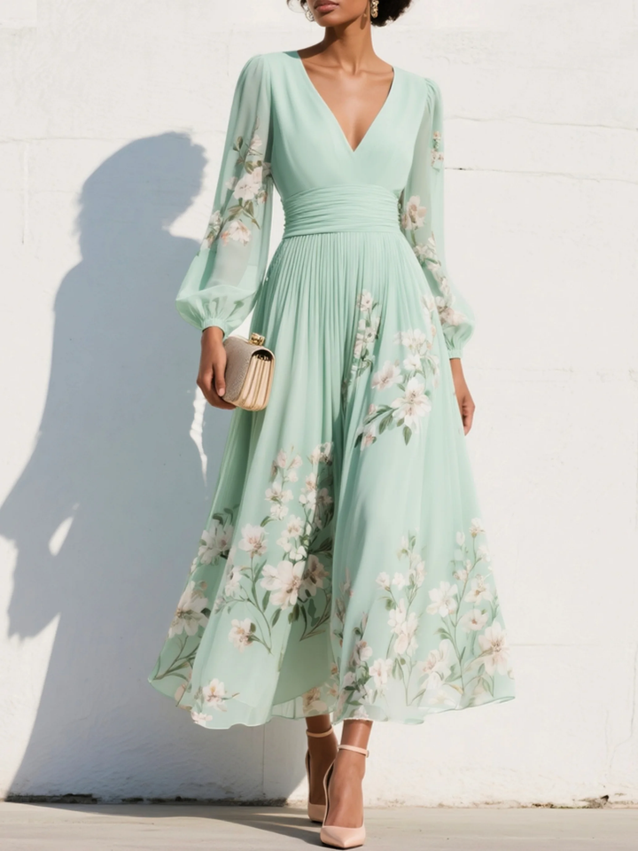 Tina | Elegant Floral Midi Dress