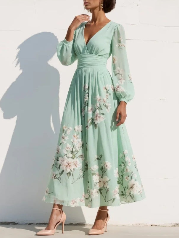 Tina | Elegant Floral Midi Dress