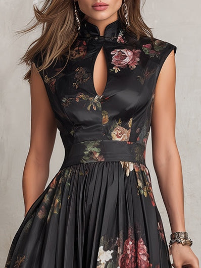 Beverly | Floral A-Line Midi Wedding Guest Dress