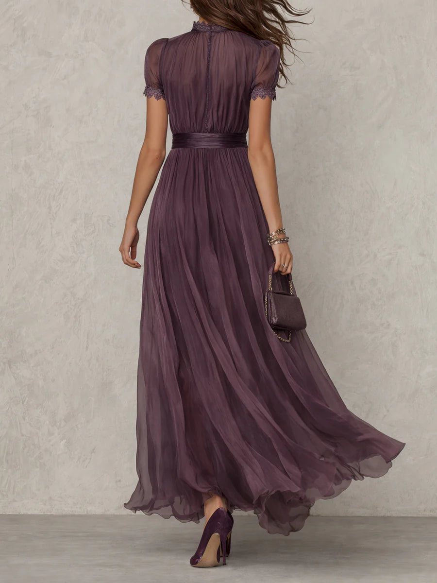 Emma | Long Purple Keyhole Gown