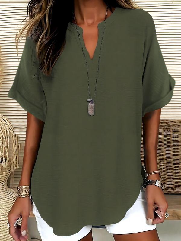 Juliet | Soft-Touch Notched-Neck Blouse