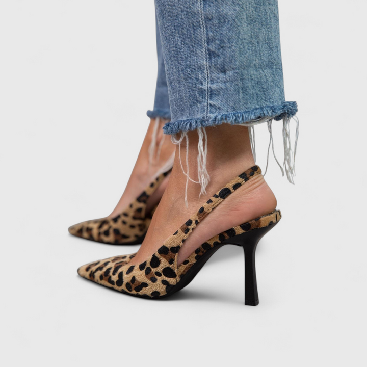 Anthea | Leopard Print Slingback Heels