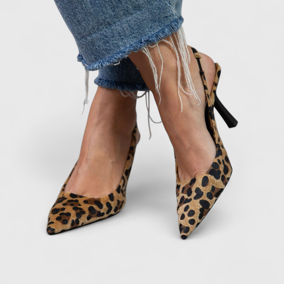 Anthea | Leopard Print Slingback Heels