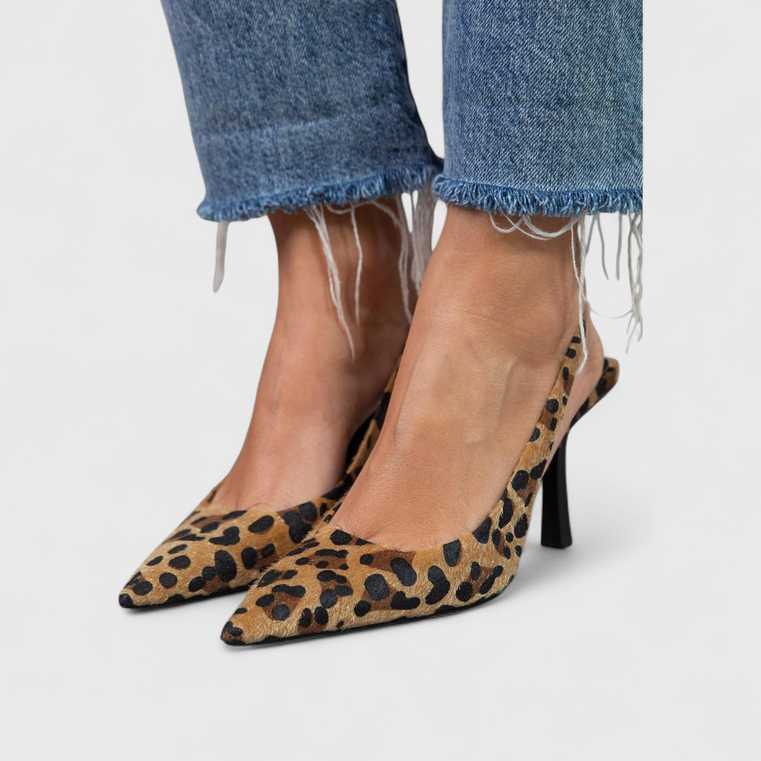 Anthea | Leopard Print Slingback Heels