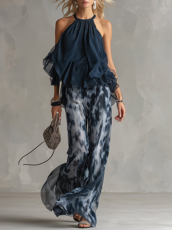 Blair | Elegant Printed Wide-Leg Set