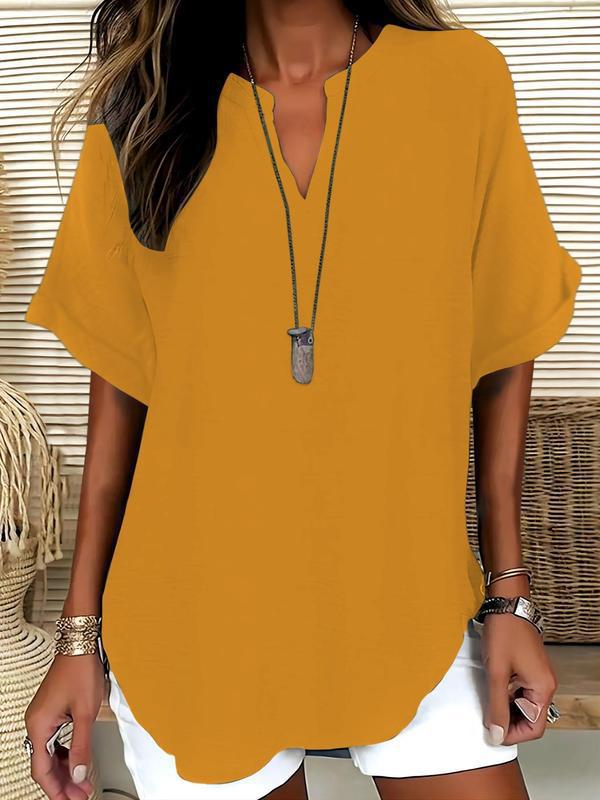 Juliet | Soft-Touch Notched-Neck Blouse