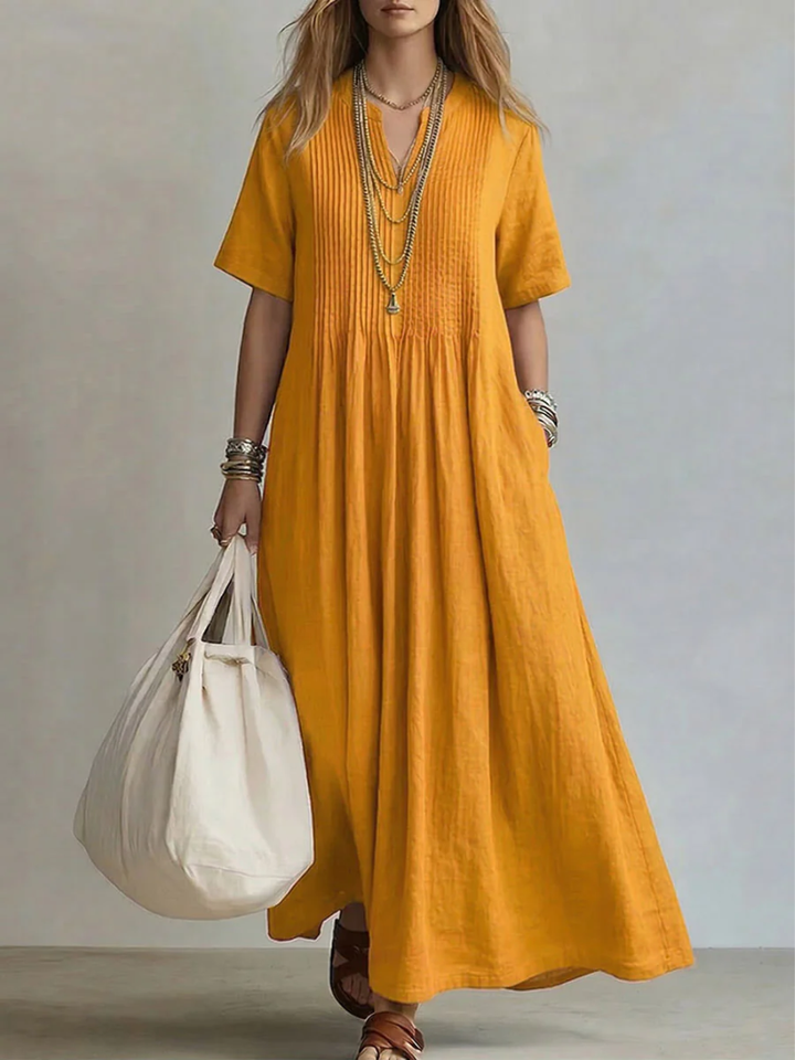 Hermione | Flowing Pleated Maxi Dress