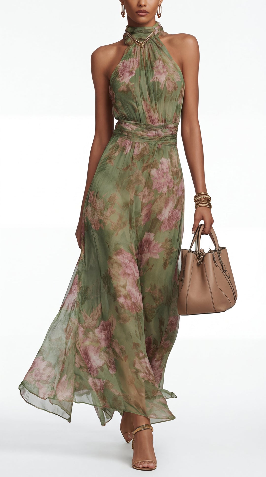 Emma | Floral Halter Maxi Dress