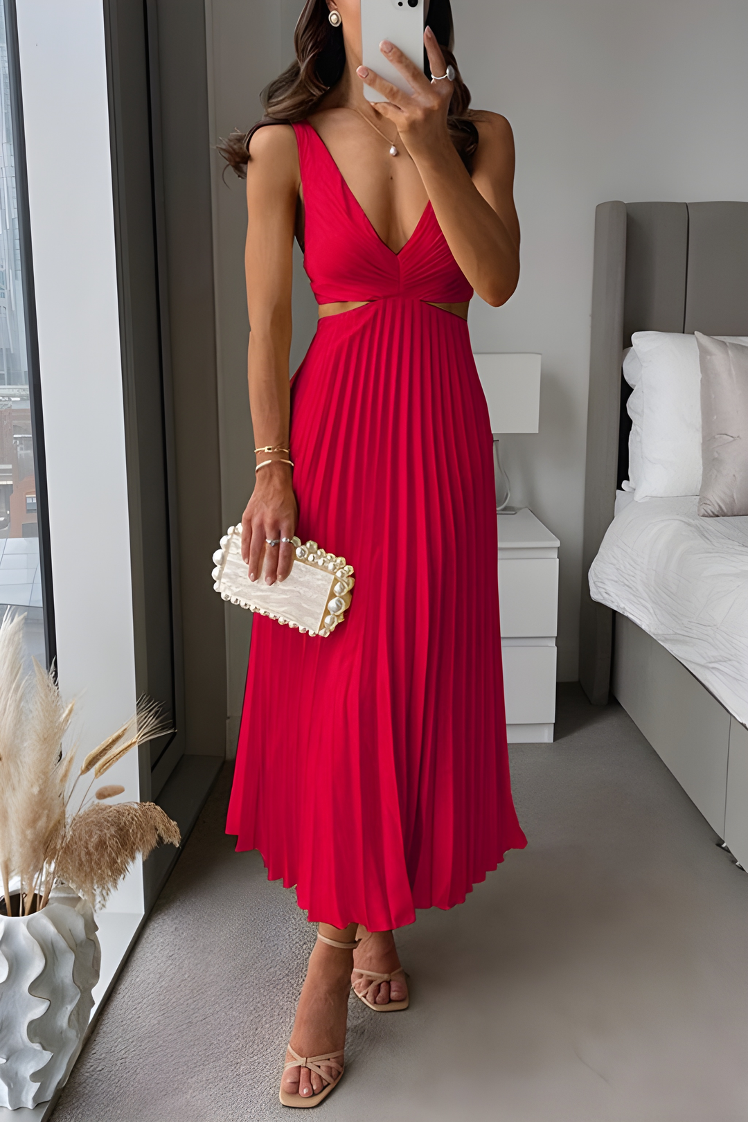 Aurelie | Pleated Cut Out Occasion Dress