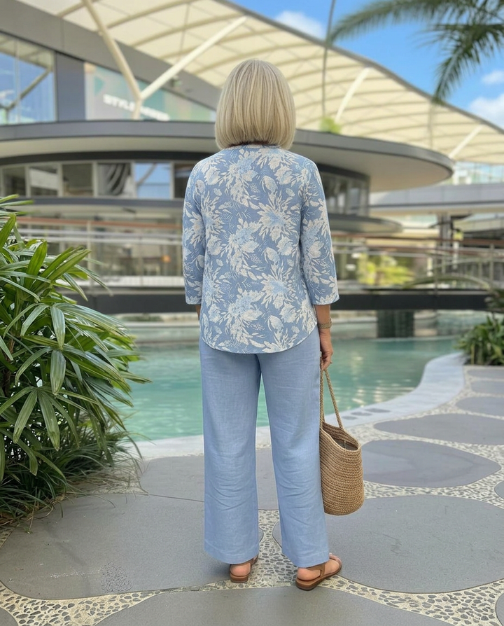 Callista | Floral Blouse and Wide Leg Trouser Set
