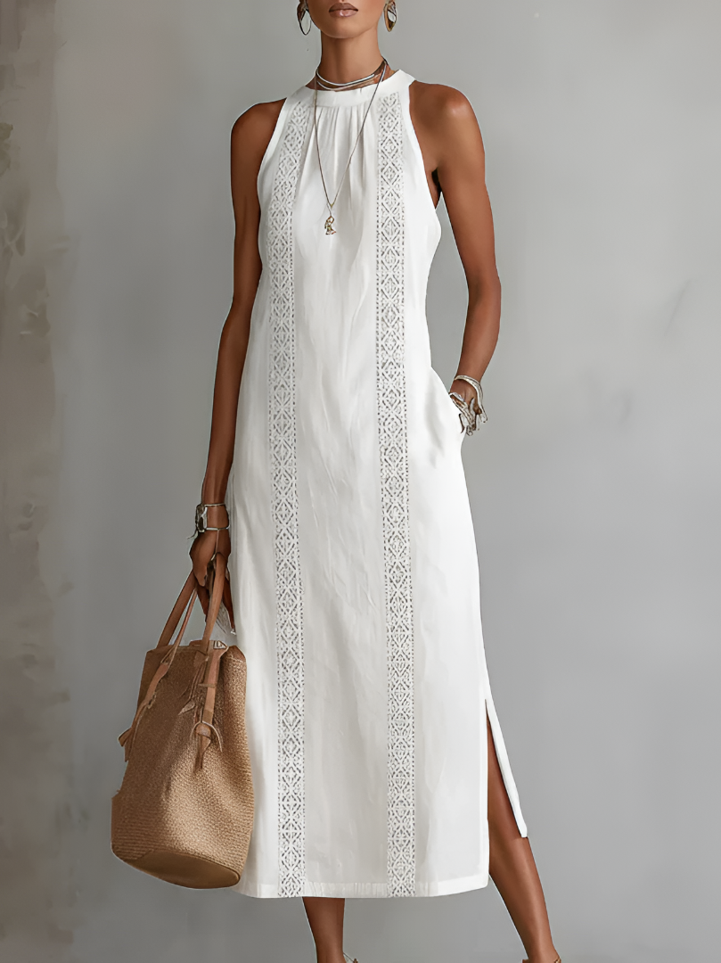 Mona | Midi Mandarin-Collar Dress