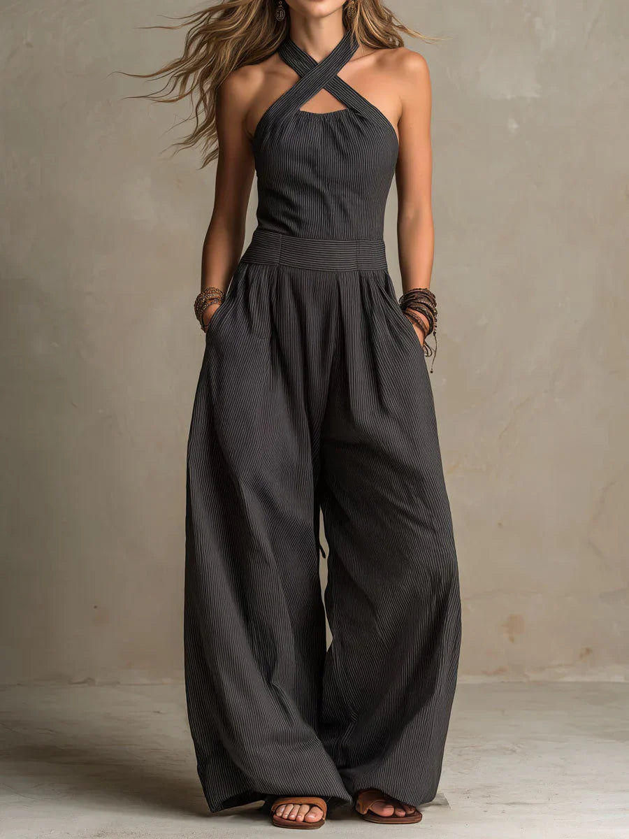 Allegra | Elegant Cross Neck Jumpsuit