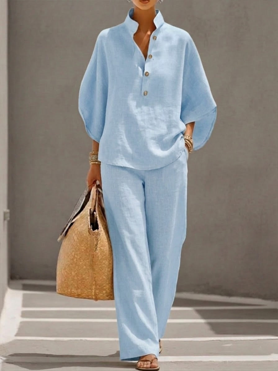 Clara | Flattering Wide-Leg Two-Piece Set