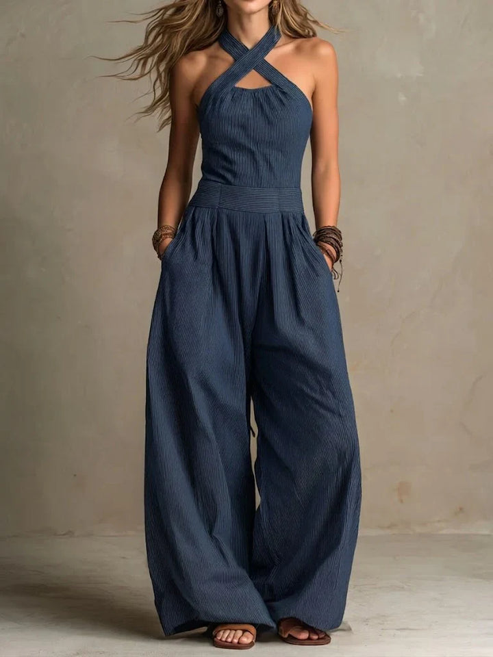 Allegra | Elegant Cross Neck Jumpsuit