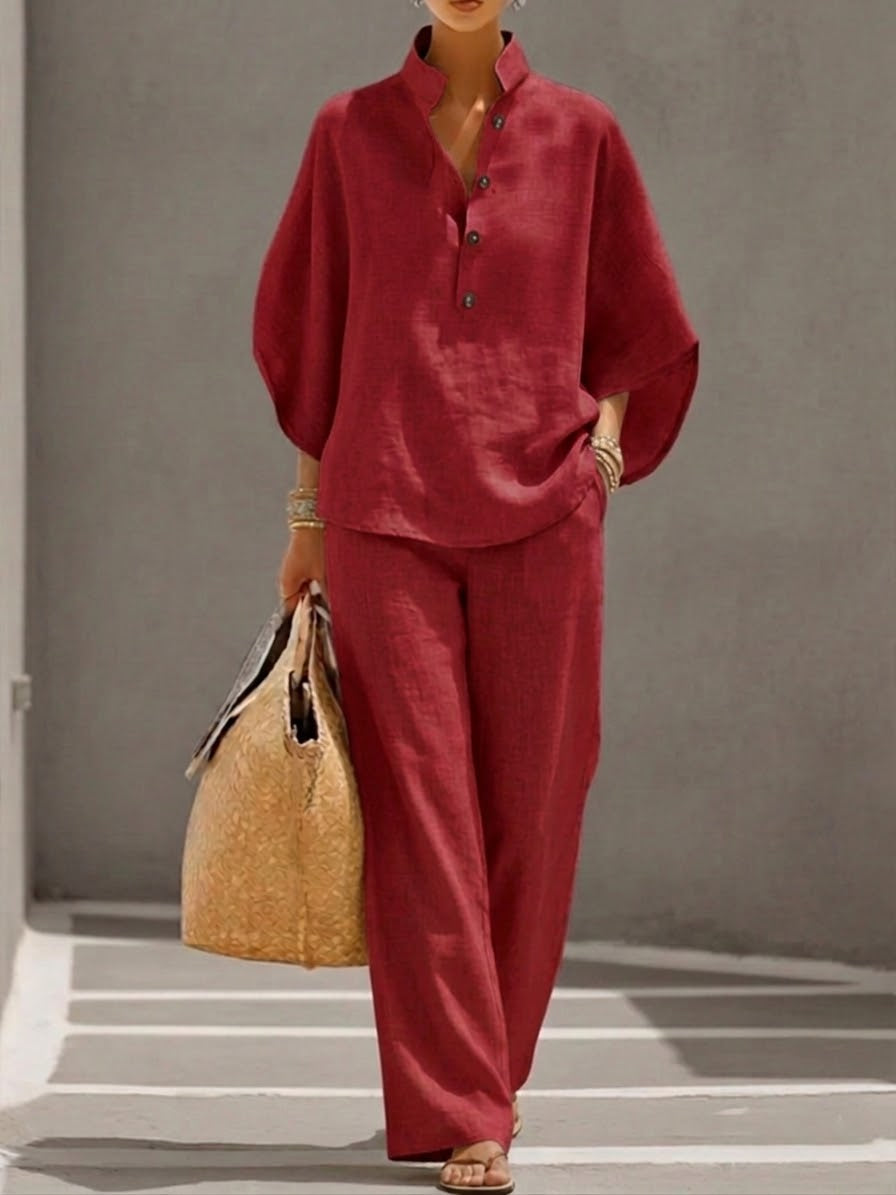 Clara | Flattering Wide-Leg Two-Piece Set